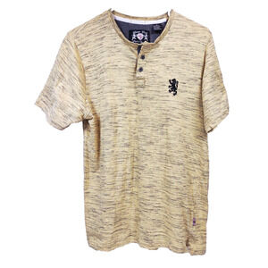 Lions Crest by English Laundry Men's 3 Button Henley Shirt Short Sleeve Size M